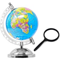 Zest 4 Toyz Globe For Kids, Stem Steam Educational World Globe With Magnifying Glass For Kids/Political Globe/Office Globe/Globes For Students (X Small) - Blue