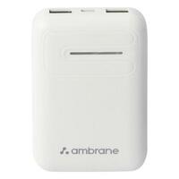 Ambrane 10000 mAh Lithium Polymer Powerbank, PP-115, White