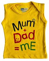 Piku Store Sleeveless Hosiery Slogan/Cartoon Print T-Shirt for Baby Boy & Baby Girl 