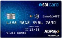 New SBI "RuPay SimplySAVE" Credit Card get Rs 250 Amazon gv on spending Rs 2000