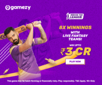Gamezy 8x Winnings with Live Fantasy Team  [WIN UPTO ₹3 CR]