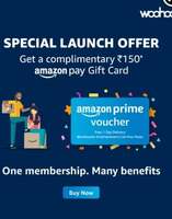 Woohoo - Get a complimentary ₹150 Amazon Pay E-Gift Card on Prime Voucher-12 Months Plan 