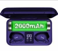 truke Fit Pro Power True Wireless in Ear Earbuds with Mic (TWS) Dolphin Design 2.0, Quick Charging Headphones, Digital LED 2000mAh Case, Bluetooth 5, 13mm Driver, Built-in Mic (Royal Blue)