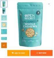 OPEN SECRET Premium Cashews/Kaju| 100% Natural|Tasty, Crunchy| Immunity Boosting Nuts| 500g Cashews  (501 g)