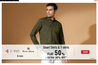 flat 58% off + extra 30% off on Shirts and T-Shirt