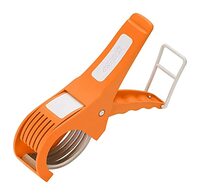 Amiraj Plastic Vegetable Cutter Vegetable Chopper Veg Cutter Bhindi Cutter Multi Cutter, White/Orange
