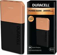 Duracell Power Bank 20000 mAh, Portable Charger, USB C/Micro USB Input, USB A/USB C Output