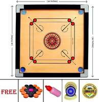 URBAN HAAT Matte Plywood Finish 26 Inch Carrom Board Along with Wooden Coins, Stiker and Disco Powder (26*26 Inch) Carrom Board 