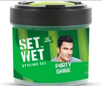 Set Wet Styling Hair Gel for Men - Party Shine, 250gm | Strong Hold, High Shine |For Short to Medium Hair| No Alcohol, No Sulphate