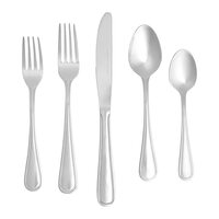 AmazonBasics 20-Piece Stainless Steel Crown Flatware Set, Service for 4
