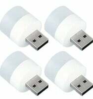 Stewit Plug in LED Night Light Mini USB LED Light Flexible USB LED, Portable car Bulb, Indoor, Outdoor, Reading, Sleep (4 pcs)