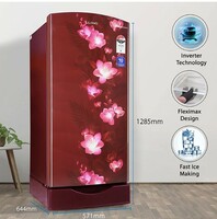 Lloyd 200 L 4 Star Base Stand Inverter Direct Cool One Door Refrigerator Freezer on top (GLDF214SGWS1PB, Gardenia Wine, 2022 Model)