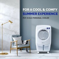 Bajaj PCF 25 DLX 24L Personal Air Cooler with Honeycomb Pads, Turbo Fan Technology, Powerful Air Throw and 3-Speed Control, White