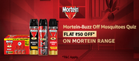 Get RS.50 Cashback on Min Rs.90 Order By Amazon Buzz Off Mosquitoes Quiz