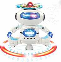 NHR 360 Degree Rotation Dancing Toy Robot with 3D Flash Lights and Music for Kids (Age 3+ Years, Multi Color