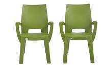 Supreme Villa Plastic Chairs (Mehandi Green) - Set of 2