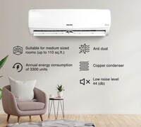 Voltas 1 Ton 3 Star, Inverter Split AC(Copper, 4-in-1 Adjustable Mode, Anti-dust Filter, 2023 Model, 123V Vectra Elegant, White)
