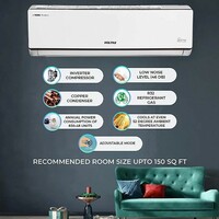 Voltas 1.4 Ton 5 Star Inverter Adjustable Split AC (Copper, 2021 175V ADJ, White)