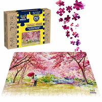 Webby Wild Himalayan Cherry Blossoms Painting Wooden Jigsaw Puzzle, 252 Pieces