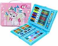 Toy Imagine 68 Pcs Colour Set for Kids 12 color crayon, 8 Sketch Pens, 8 Color Pencils, 6 Oil Plaster Color, 12 Color Water Paint, 1(Eraser, Sharpener, Scale, Pencil, Water Paint Brush, Glue).