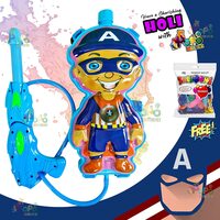 PoPo Toys Holi Pressure Pichkari with Baby Avengers Bag Tank - 3 LTR|