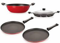 Nirlon Non-Stick Kitchenware Kitchen Cooking Utencil Combo Gift Set, (FT12_KD12_APPAM_FT11)