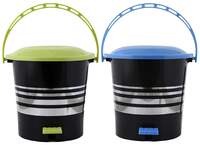 Kuber Industries 2 Pieces Plastic Dustbin Garbage Bin with Handle,5 Liters (Blue & Green) -CTLTC37997