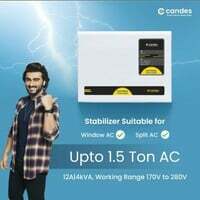 Candes Crystal 4kVA (170V to 280V) Voltage Stabilizer Best for Inverter AC, Upto 1.5 Ton (MS-Grey) 3 Years Warranty