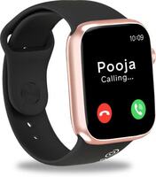 PTron Pulsefit P61 with 1.85" Touch Display,Bluetooth Calling,Functional Digital Crown Smartwatch (Gold Strap, Free Size)