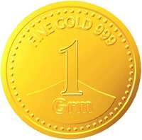 A Himanshu 24k (999) 1 gm Yellow Gold Coin