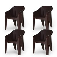 Supreme Futura Plastic Chairs (Set of 4, Globus Brown)