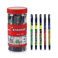 Cello Striker Ball Pens | Pack of 25 | Blue Ball Pens | Ball Pens with sports-themed foils | Smooth ball pens | Ball pens for sports enthusiasts | Ball Pen Set for swift writing
