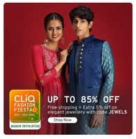 CLiQ Fashion Fiesta Akshaya Tritiya Offers-Upto 85% Off + Free Shipping + Extra 5% off on Elegant Jewelleries