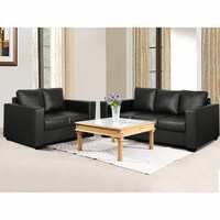 Blisscraft Jardin Leatherette 3+2 Seater Sofa Set (Black)