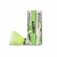 Vector X Flight Nylon Shuttle Cock, Green (Pack of 3)