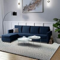 Casacomfort Amperon 5 Seater LHS L Shape Sofa Set Plain (Blue, Fabric)