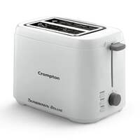 Crompton SunBrown Deluxe Pop-up Toaster 800W with Removable Crumb Tray | 7 Browning Levels with Reheat, Defrost & Cancel Function | Dust Cover Plate | White Cool Touch Body