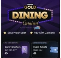 Zomato Gold Dining Carnival - Upto 50% Off On Dining