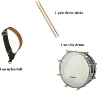 Kannan Musical Instruments 1 Piece Side Drum (S.S), 12" inch, Silver