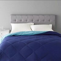 Amazon Basics Reversible Microfiber Comforter - King (102"x90") - Navy Blue, Pack of 1