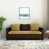 Amazon Brand - Solimo Nigella Fabric 3 Seater Sofa (Beige & Brown)