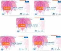 Tulips Ultra Soft White 2 Ply  Tissue paper napkin - 100 pulls , Pack of 5 box (500 Tissues)  (500 Tissues)

