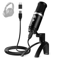 USB Microphone, FFUNX Computer Cardioid Condenser PC Gaming Mic with Tripod Stand & Pop Filter [Rs.2000 Coupon]
