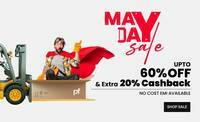 Pepperfry Mayday Sale-Up to 60% Off + Extra 20% Cashback 