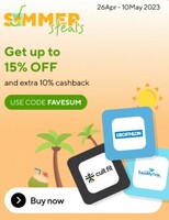 Fave 10% cashback upto Rs.100 on select gift cards