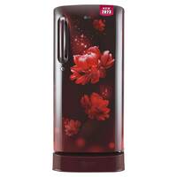 LG 185 L 5 Star Inverter Direct-Cool Single Door Refrigerator (GL-D201ASCU, Scarlet Charm, Base stand with drawer)