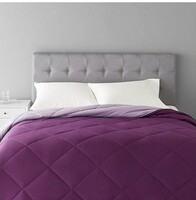 Loot AmazonBasics Reversible Microfiber Comforter - King (102"x90") - Plum, Pack of 1