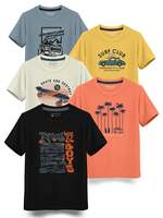 HELLCAT Boys Round Neck Blended Cotton Tshirt -Combo Pack of 5