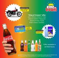 Coca cola King of crowns contest Win Royal Enfield , Mobile Phones & Cashback