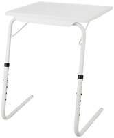 Amazon Brand - Solimo Swerve Height Adjustable Laptop & Utility Table with Cup Holder (Plastic ,White)